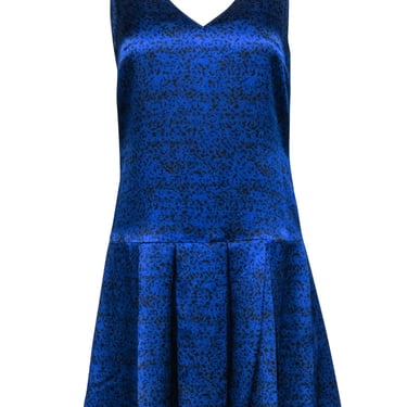 Rebecca Taylor - Blue & Black Snake Skin Print Silk Dress Sz 0