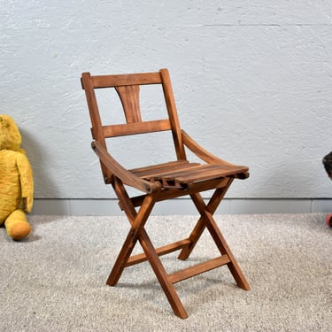 Children's folding chair around 1920 children's chair children's furniture Art Deco 20s 30s vintage wooden chair rustic nostalgia chair garden chair 