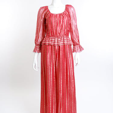 Lamé Striped Maxi Dress
