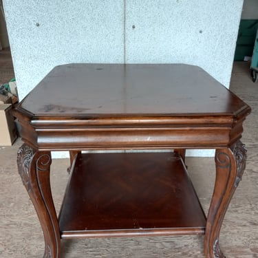 Square Wood Table, 27.875 x 27.875 x 25