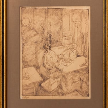 George Grosz "Kaffeehaus" Pen and Ink on Paper