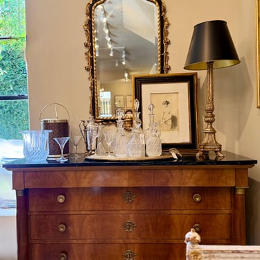 Empire Style Chest with Dark Green Marble Top