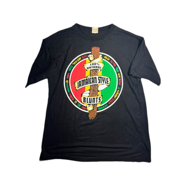 Vintage Blunt T-Shirt 100% Natural Jamaican Style Blunts Weed Irie 1980 Single Stitch Thin