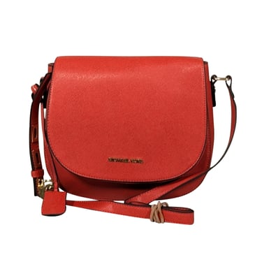 Michael Kors - Red Saffiano Leather Saddle Bag