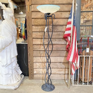 Large 72" Italian Iron Torchier Floor Lamp (2 Available)