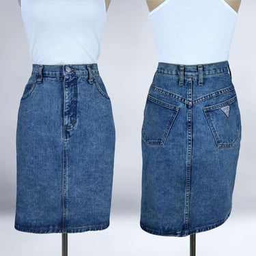 スカート RH Vintage High Waist Denim Skirt Denim Skirts Knee Length Vintage Elastic High Waist A-Line