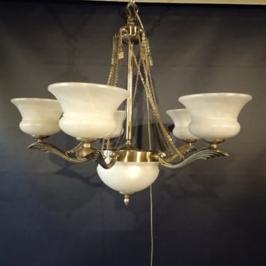 Contemporary 5 Arm Swag Chandelier, 25 x 26