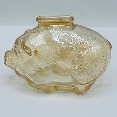 Vintage glass small piggy bank by Anchor Hocking 