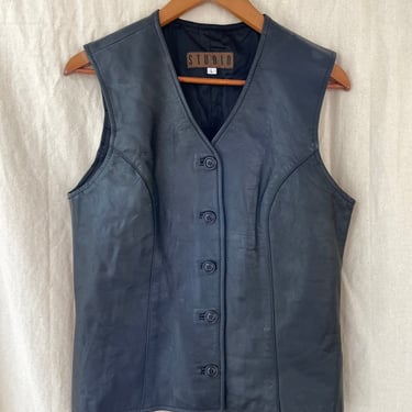 soft vintage leather vest 