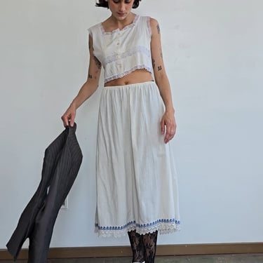 Antique White Cotton Skirt (XL)