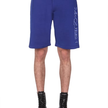 Alexander Mcqueen Men Shorts With Embroidered Logo