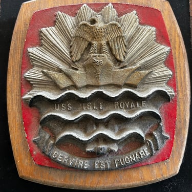 m/f USS Isle Royale Solid Brass Plaque