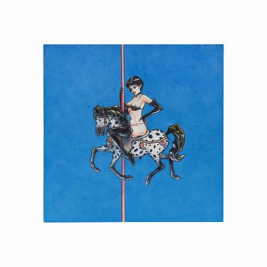 Colored Pencils Drawing on Illustration Board Carousel Horse 