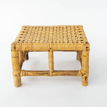 Small Woven Wicker Foot Stool from Taiwan 