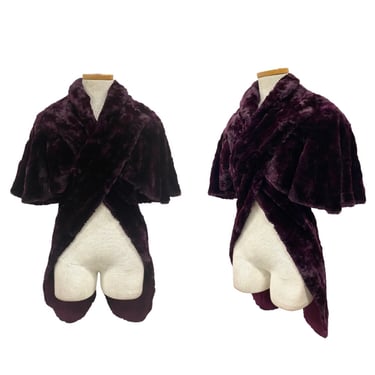 Vtg Vintage 1930s 30s 1940s Old Hollywood Western Rare Purple Fur Caplet Shawl 