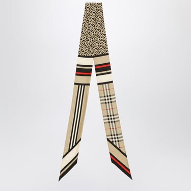 Burberry Thin Silk Scarf With Collage Print Women