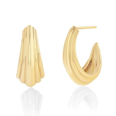 Large Fluted Hoop - 18K Yellow Gold