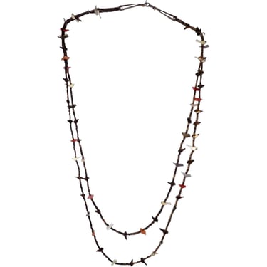 Vintage Native American Zuni Two-Strand Bird Necklace 