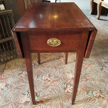 Cherry Drop Leaf End Table with Drawer H27 x W16.5 x D22.25