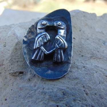 Graziella Laffi Peru Sterling Silver Lovebird Pin / Brooch 