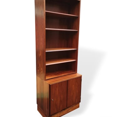 2 pc / Danish Modern MCM Brazilian Rosewood Poul Hundevad Storage Cabinet Bookcase Hutch Top Hutch & Lower Cabinet Credenza 