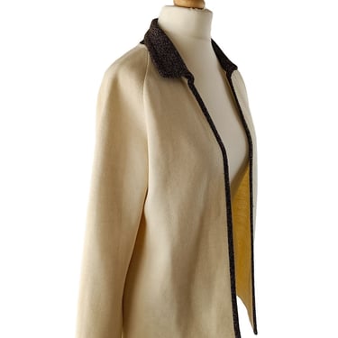 Chori Co 1950s Cream & Lurex Wool Cardigan - Size S 