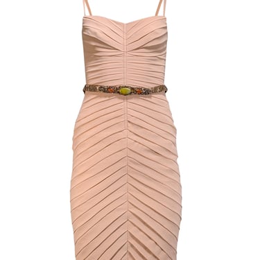 Mandalay - Blush Pink Pintuck Pleat Sleeveless Dress w/ Belt Sz 4