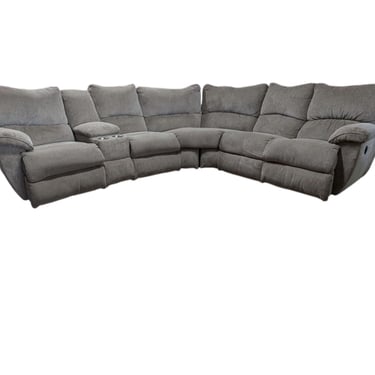 Beige Automatic Recliner Sectional w/ Cup Holders