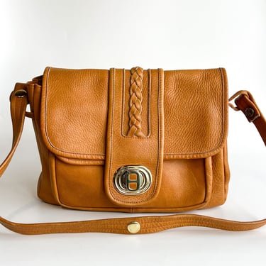 1970s Tan Leather Shoulder Bag