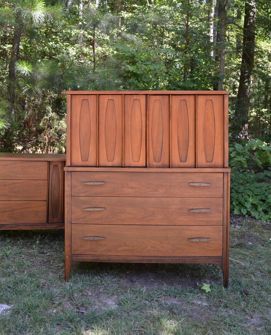 Mid Century modern gentleman's chest highboy dresser Ross Design Company Hampton, VA