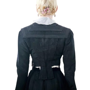 Antique Ladies Jacket Black Silk Edwardian 1900s 1910s 