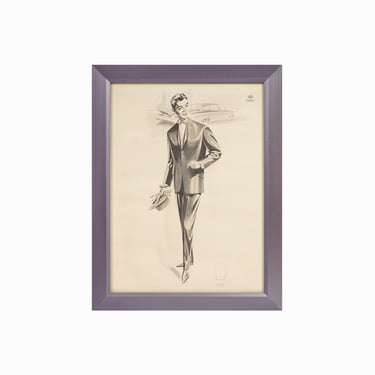 1960 Fashion Print Advertising Men's Suit Jacket Mid Century H545 