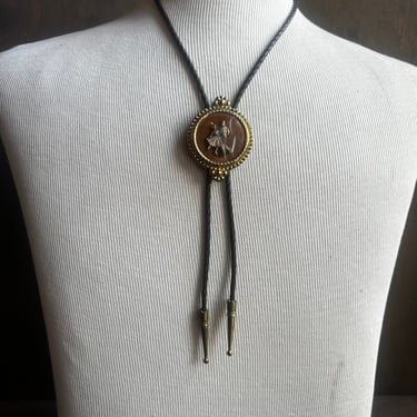 Gold Square Dancer Bolo Tie