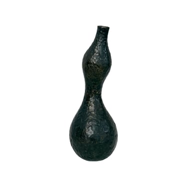 Japanese Double-Gourd Bronze Vase with Textured Surface