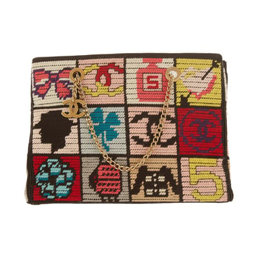 Chanel Precious Symbols Needlepoint Shoulder Bag