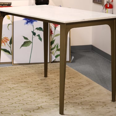 CB2 Paradigm High Top Dining Table in Stone & Metal