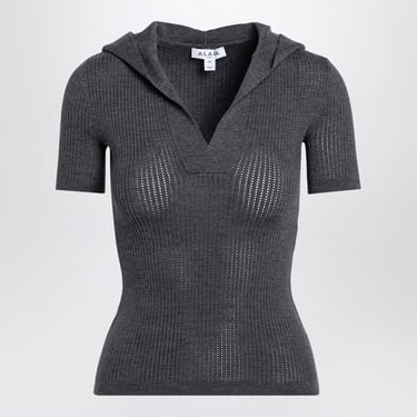 Alaia Grey Wool Hooded Sweater Women