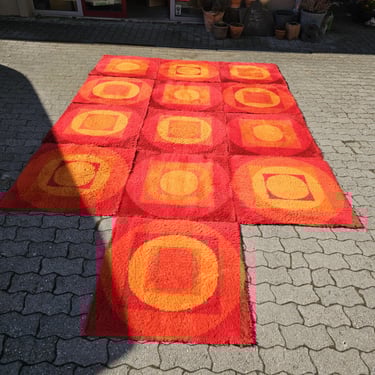 1 of 13 Vorwerk Varia Set carpet Verner Panton Orange play carpet 1970s carpet vintage 
