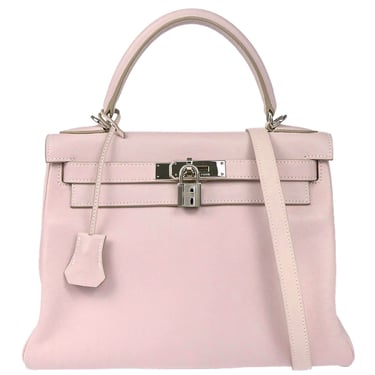 Hermes 2006 Rose Dragee Swift Kelly 28 Retourne 2way Handbag
