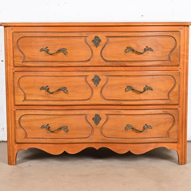 Baker Furniture French Provincial Louis XV Maple and Walnut Chest of Drawers, Circa 1940s