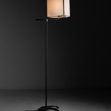 Black Floor Lamp with White Perspex Shade