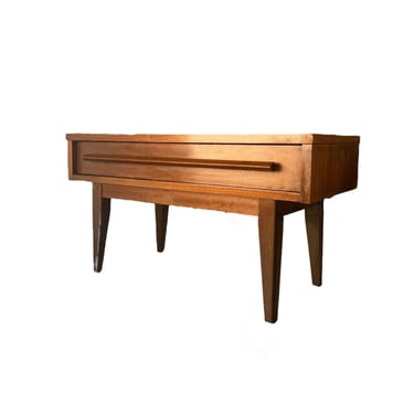 Free Shipping Within Continental US - Vintage Mid Century Modern End Table Or Stand Dovetail Drawer Cherry Wood 