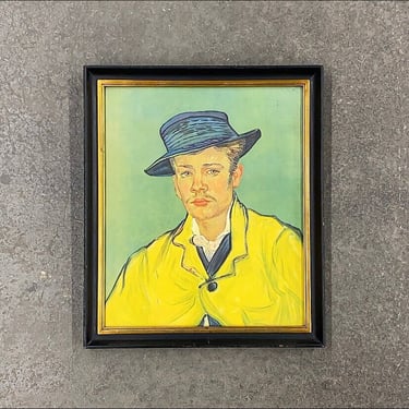 Vintage Van Gogh Portrait of Armand Roulin 1960s Retro Size 22x18 Mid Century Modern + Reproduction Print + Lithograph + MCM Wall Decor 