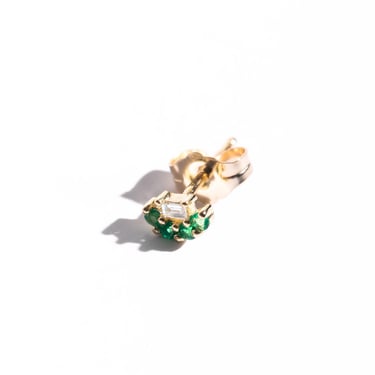 Jennie Kwon Designs Mini Baguette Emerald Lace Stud