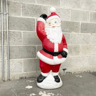 Vintage Santa Claus Blow Mold Retro 1960s Empire + Waving Santa + Light Up + 40 Inches Tall + Christmas + Holiday + Yard and Lawn Decor 