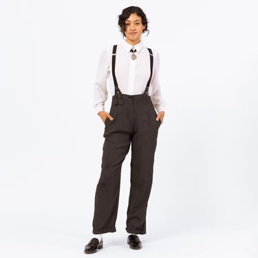 Vintage 90s Suspender Pants - Small | Menswear Style Cross Back Strap Jumpsuit Overall Trousers 