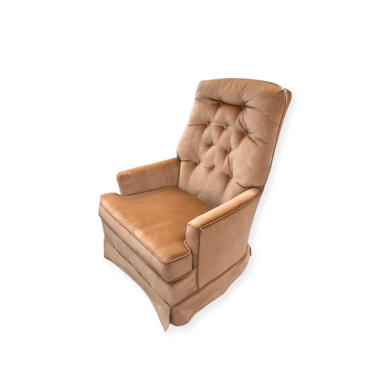Orange Tufted Vintage Recliner Chair