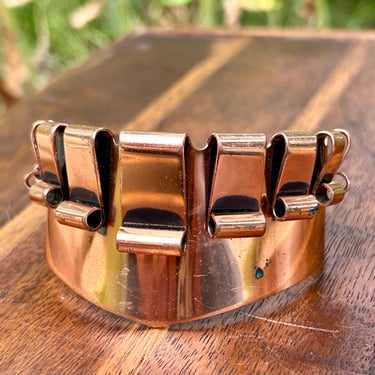 Vintage Renoir Copper Jewelry Open Cuff  Signed Retro Handmade Mid Century Jewelry 