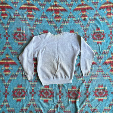 Vintage 1980s Thrashed Heather Gray Raglan Sweatshirt 
