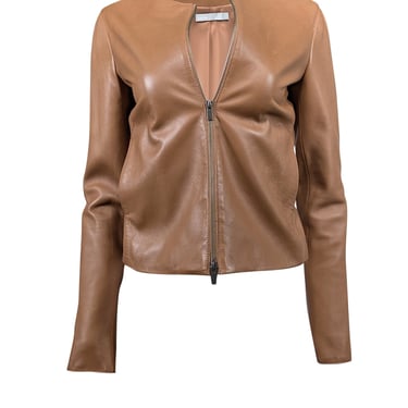 Vince - Camel Brown Leather Jacket Sz S